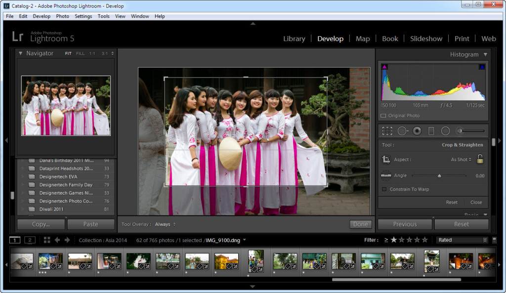Example of Cropping in Lightroom